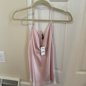Express pink cowl neck strappy tank NWT